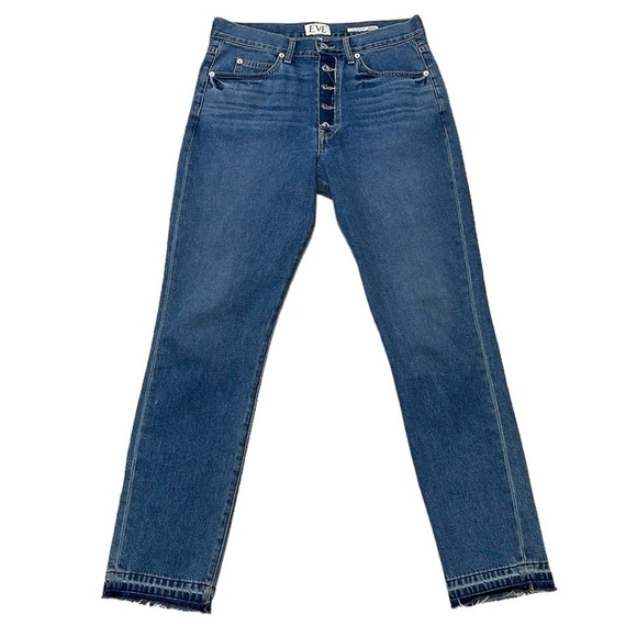 Eve Jeans Women's 30 Blue Distressed Denim Buttons The Silver Bullet Skinny USA - Picture 1 of 12
